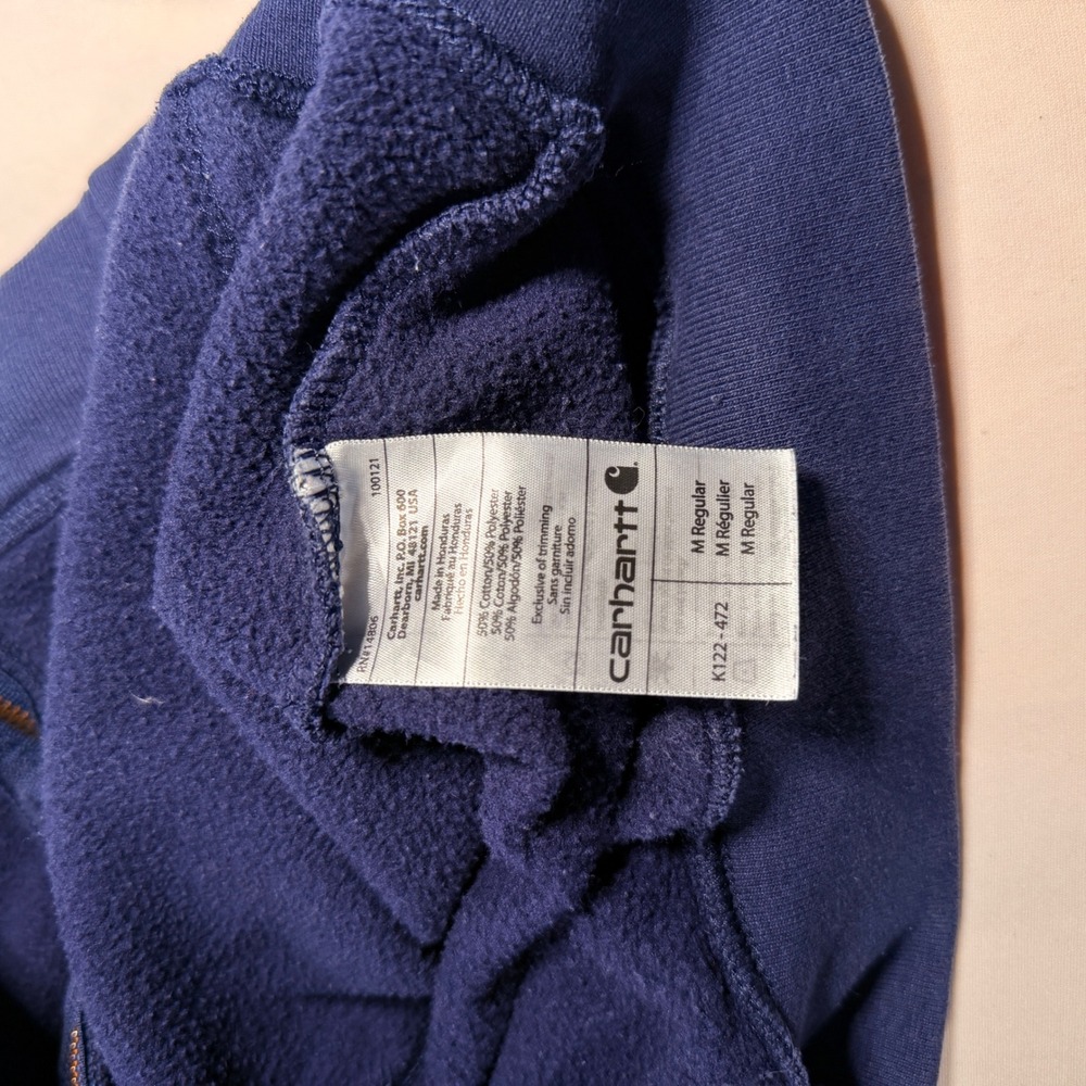 Carhartt Full Zip Hoodie Mens Medium Blue Timothy Murray Lacrosse Day K122-472 - Picture 5 of 9